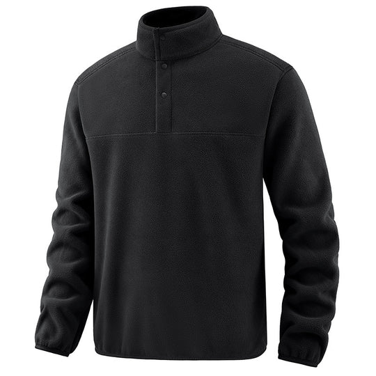 Herren Legerer Thermo-Fleece-Troyer mit Knopfleiste und elastischen Bündchen Shop Nory