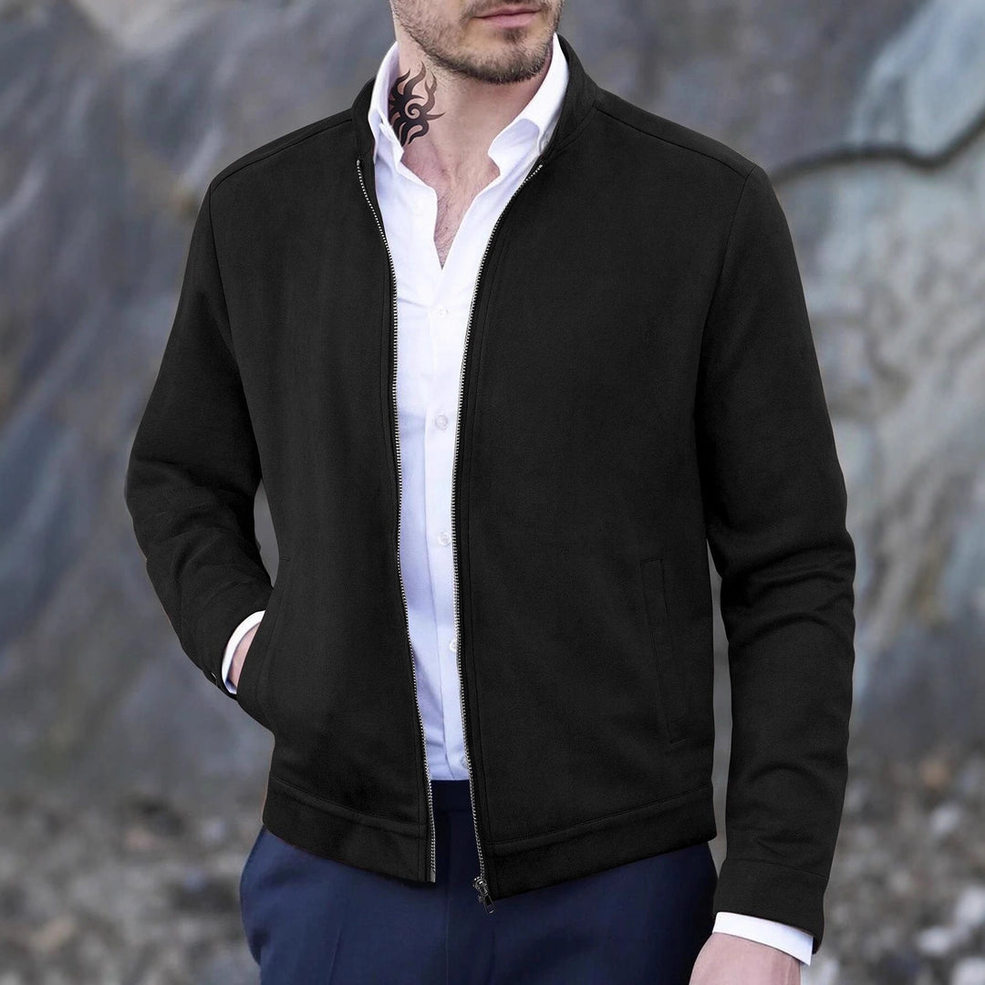 Herren Fleecejacke mit modernem Stehkragen und weichem Innenfutter