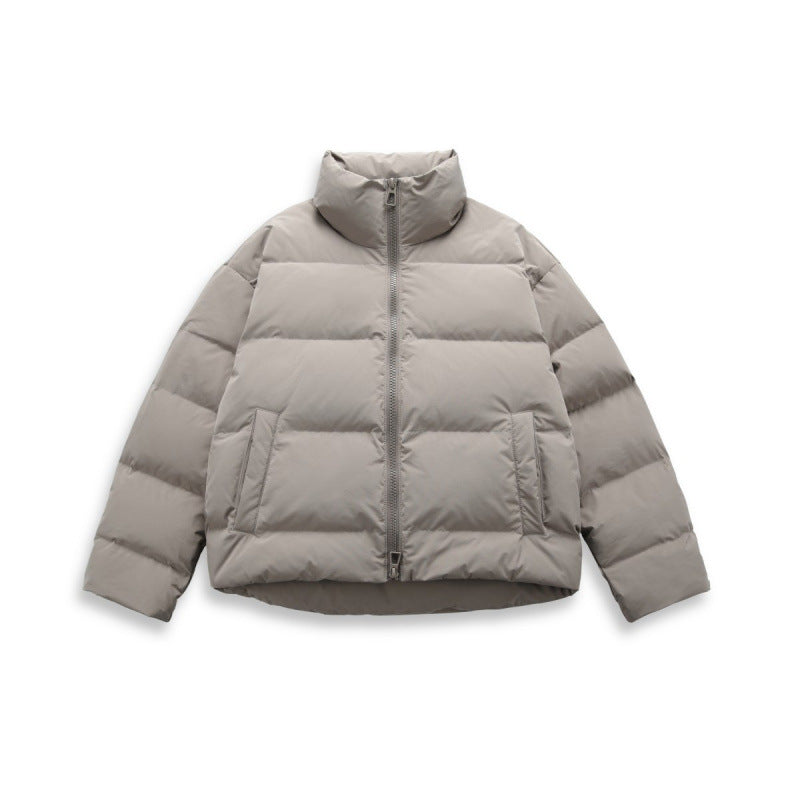Damen Kurz geschnittene wattierte Steppjacke mit hohem Stehkragen und verdecktem Zweiwege-Reißverschluss Shop Nory