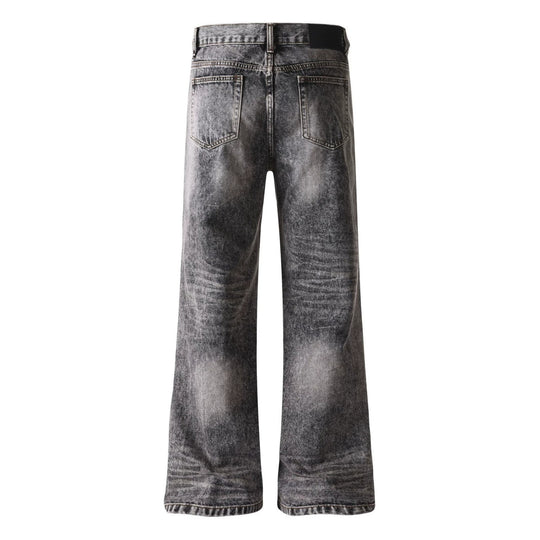 Damen weite Cropped-Jeans mit hoher Taille und Used-Effekt Shop Nory