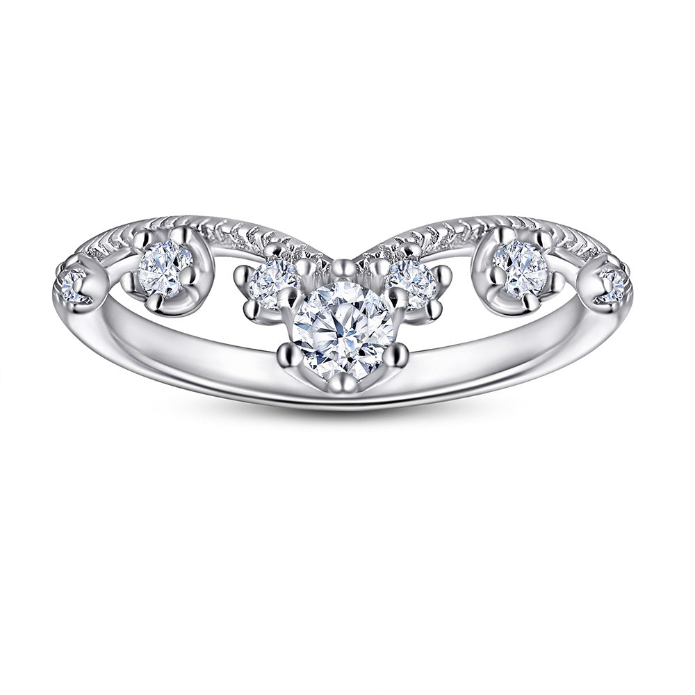 Damen Verlobungsring Set mit extravagantem quadratischem Hauptstein und funkelndem Zirkonia-Besatz Shop Nory