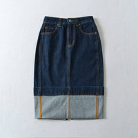 Blauer Midirock