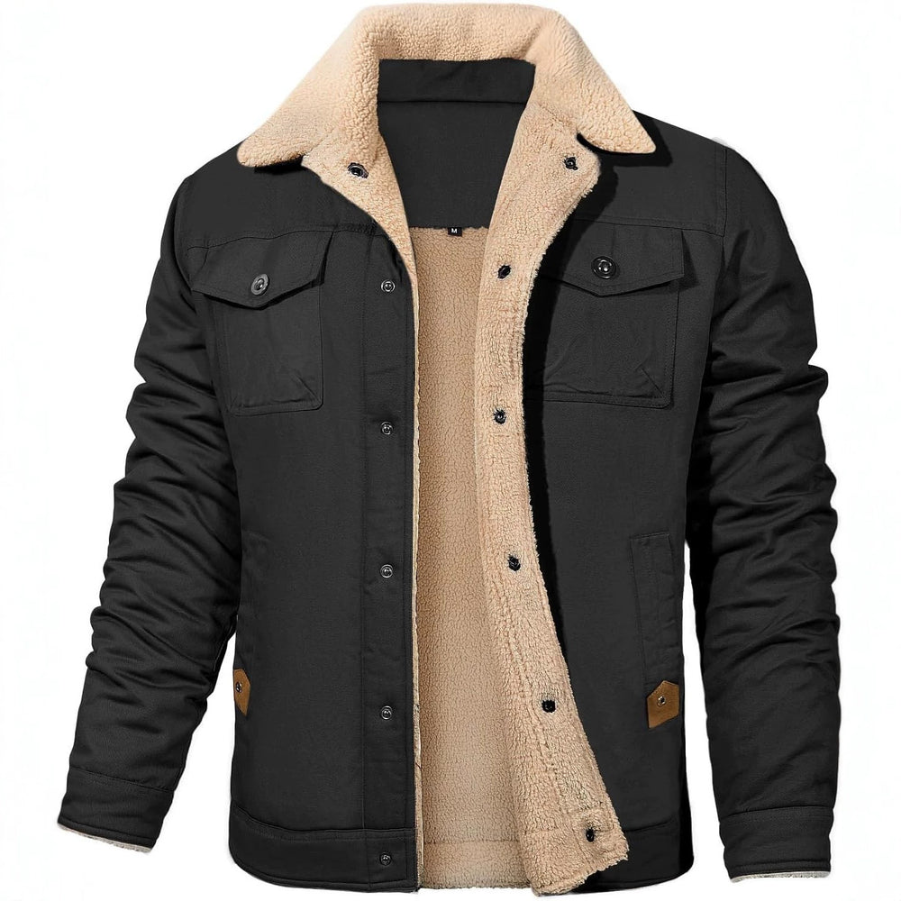 Herren Utility-Arbeitsjacke aus Canvas mit Kunstfellkragen und gesteppter Innenfütterung Shop Nory