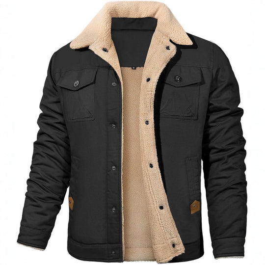 Herren Utility-Arbeitsjacke aus Canvas mit Kunstfellkragen und gesteppter Innenfütterung Shop Nory