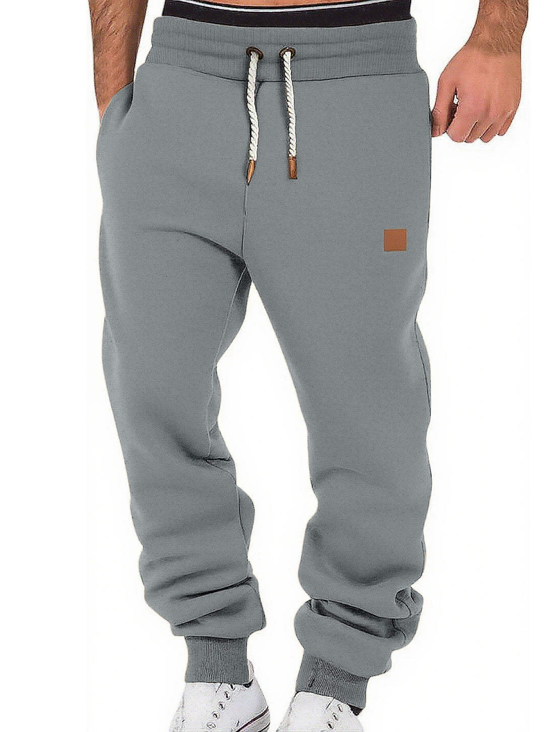 Herren Relax-Fit Fleece-Jogginghose mit Bündchen und Kordelzug Shop Nory