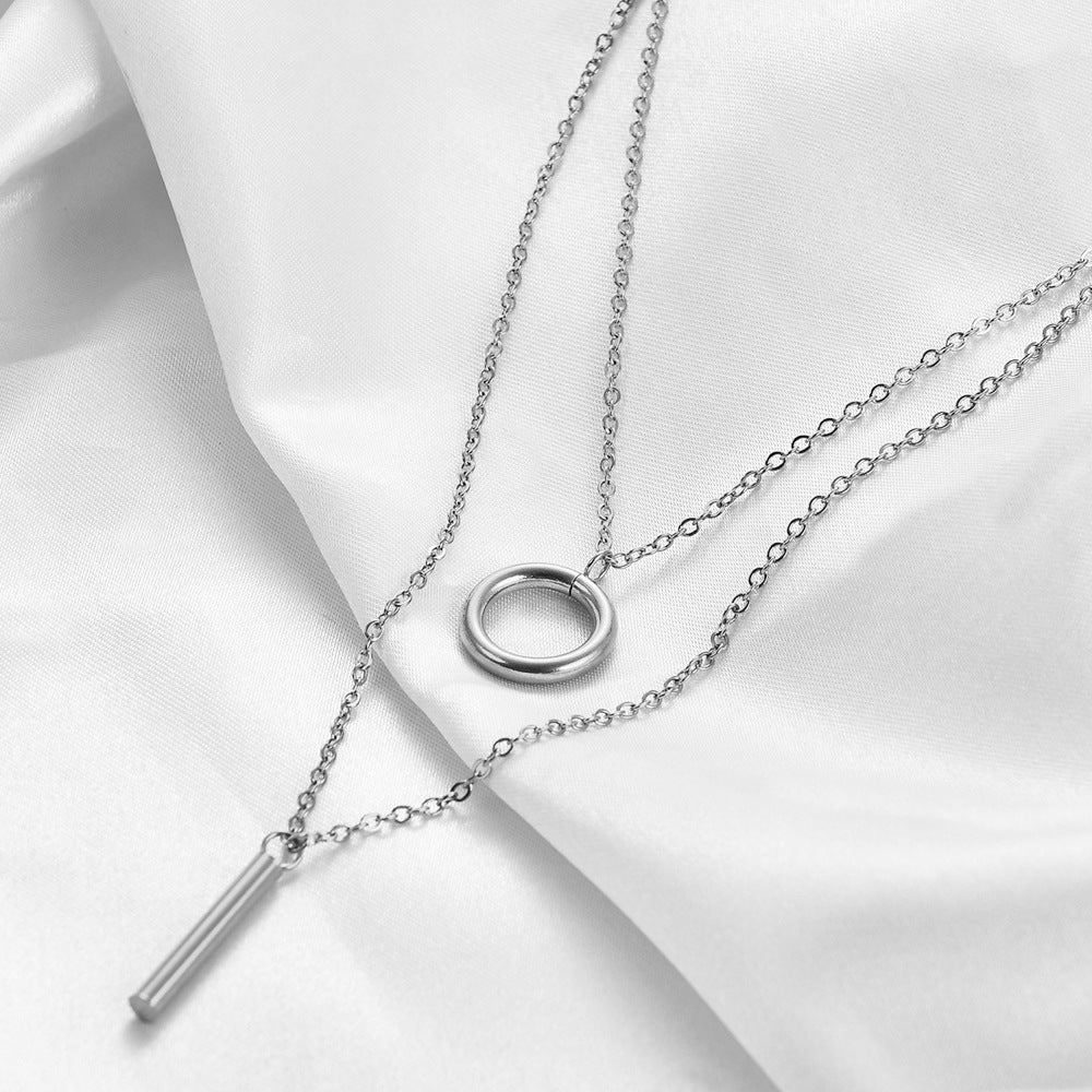 Damen Halskette mit doppeltem Anhänger und urbanem Design Shop Nory