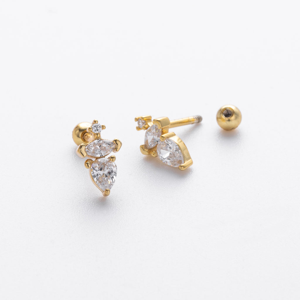 Damen Ohrstecker mit funkelndem Zirkon und eleganter 925 Sterling Silberfassung Shop Nory