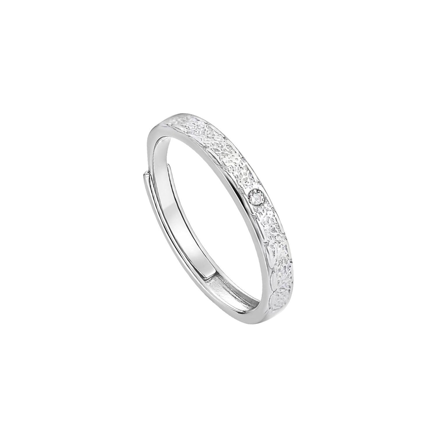 Damen eleganter Ring mit feiner Textur und funkelndem Kristall Shop Nory