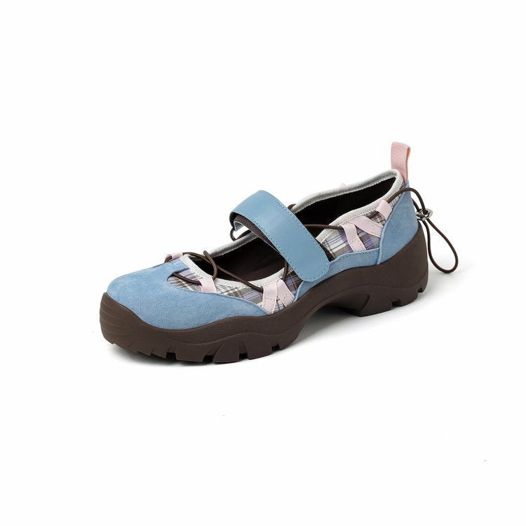 Damen Sportliche Ballerinas mit verstellbarem Riemen und rutschfester Sohle