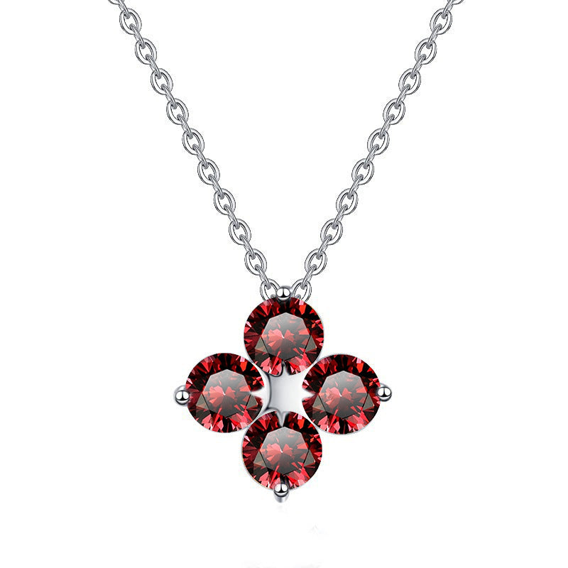 Damen Halskette mit funkelndem Blumenanhänger Shop Nory