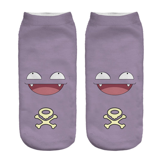 Unisex Niedrige Ankle-Socken mit Cartoon-Monster-Gesicht und weichem Baumwollmix Shopy Nory