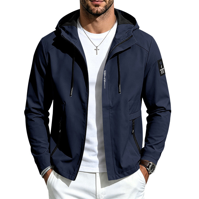 Herren Leichte Softshelljacke mit Kapuze wind- und wasserabweisend Reißverschlusstaschen Shop Nory