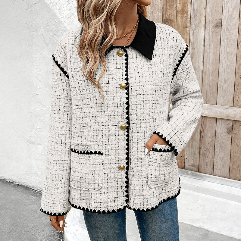 Damen Modische Tweedjacke Shop Nory