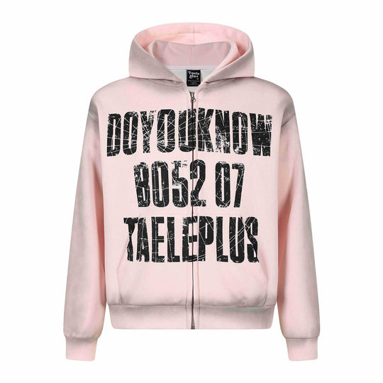Unisex Kapuzenjacke mit durchgehendem Reißverschluss, großem Typo‑Print und Kängurutasche Shop Nory