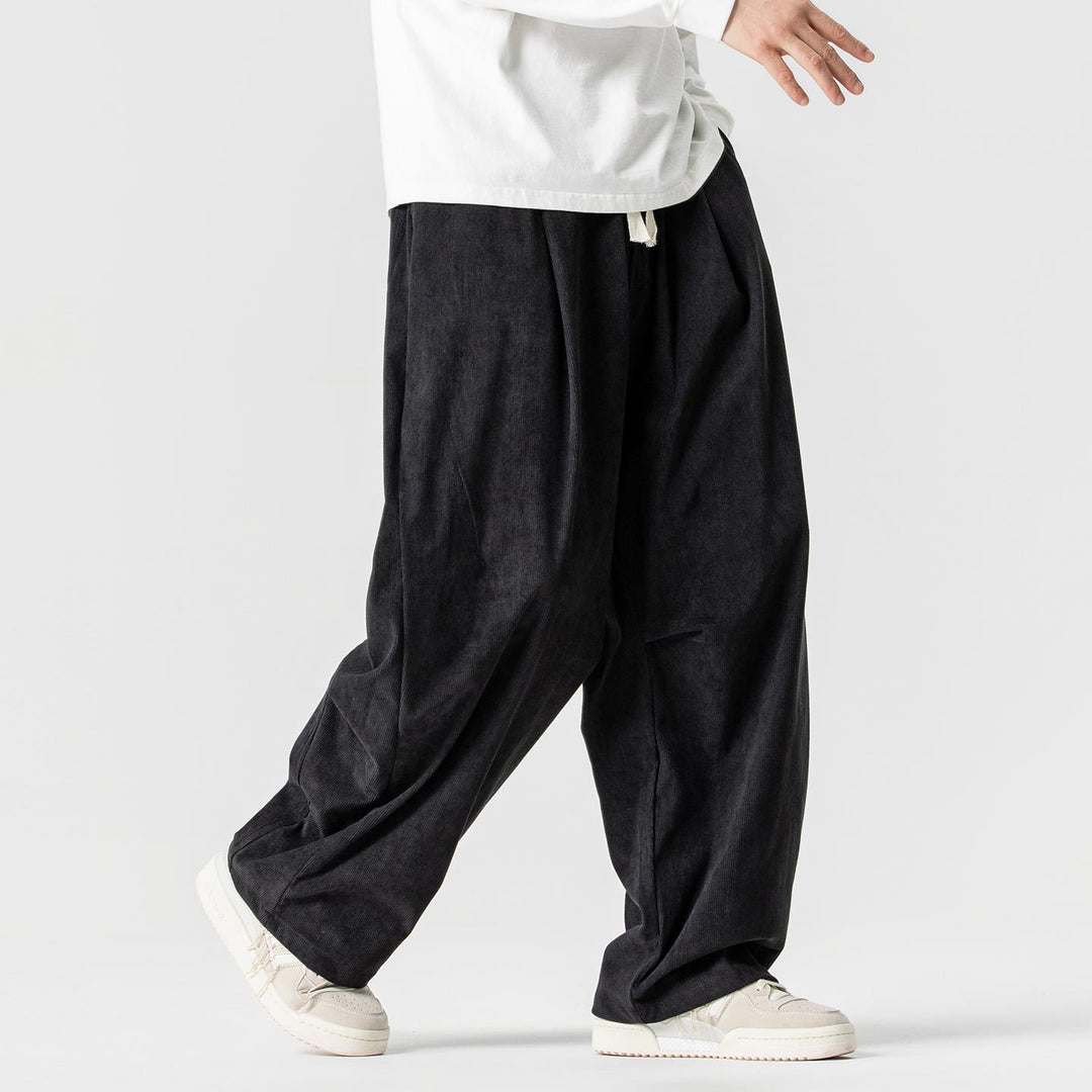 Herren Weit geschnittene Cordhose mit Bundfalten, Tunnelzug und lässiger Baggy‑Silhouette Shop Nory