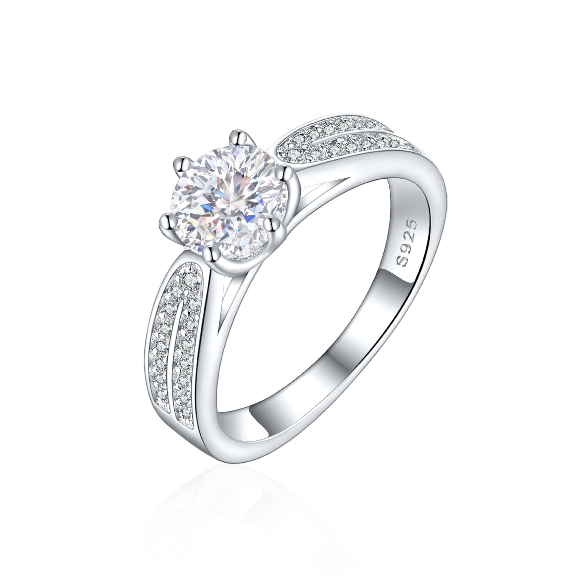 Damen Verlobungsring mit elegantem Tropfenstein und kunstvollem Zirkonia-Besatz Shop Nory