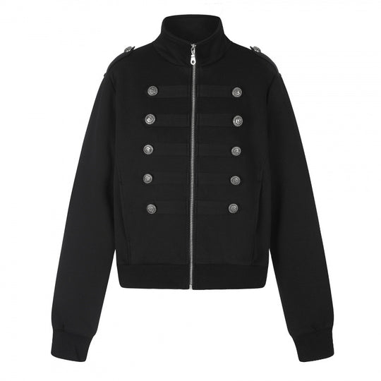 Unisex Sweatjacke im Military-Look mit doppelter Knopfleiste Shop Nory