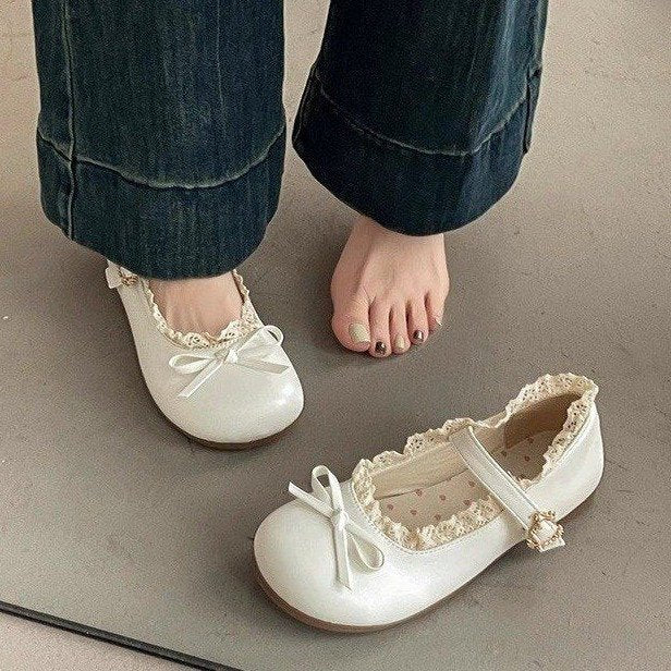 Damen Mary Jane Schuhe mit Rüschendetail und komfortablem Innenfutter