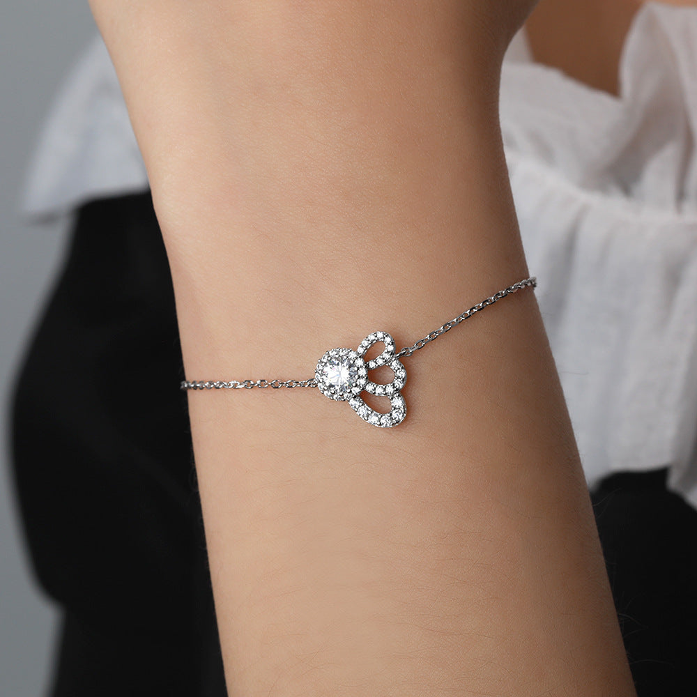 Damen exquisites Armband mit funkelndem Zirkonia-Besatz und kunstvollem Design Shop Nory