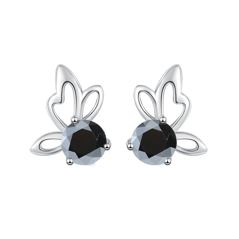 Damen Ohrstecker mit floralem Design und funkelndem Kristall Shop Nory