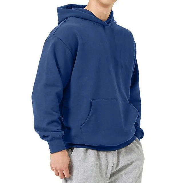 Herren nan schwerer Kapuzenpullover im Boxy-Cut mit Kängurutasche, geripptem Saum und angerauter Innenseite Shop Nory