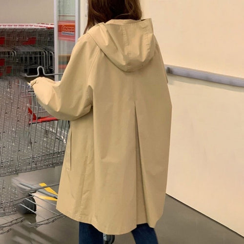 Damen Kapuzen-Mantel im A-Linien-Schnitt mit Rückenfalte und wasserabweisender Oberfläche Shop Nory
