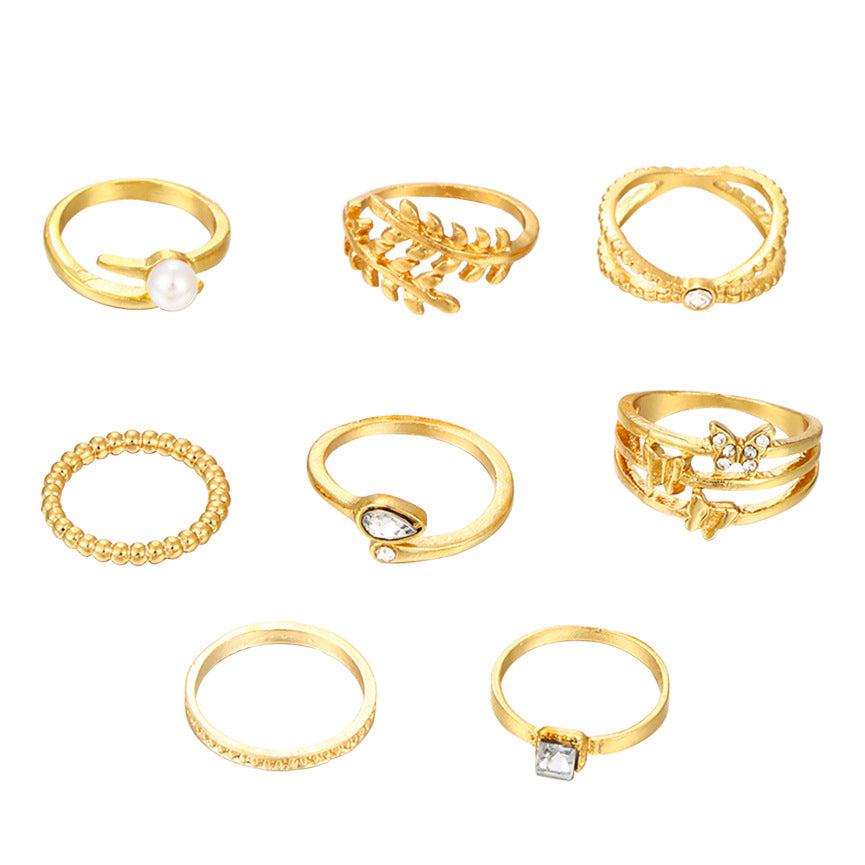 Damen Ring-Set mit funkelnden Akzenten und eleganten Designs Shop Nory