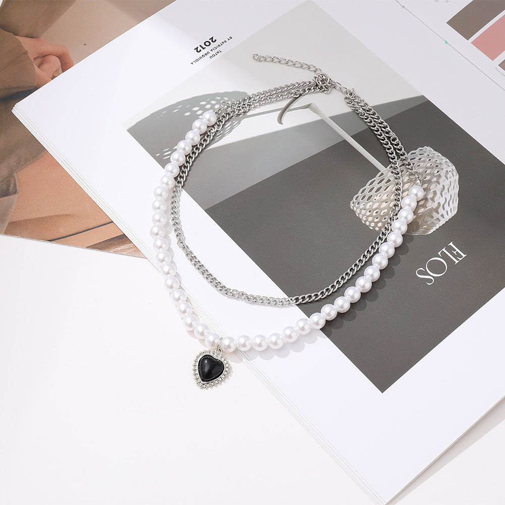 Damen Perlenschmuck mit herzförmigem Anhänger Shop Nory