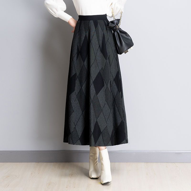 Damen Langer Karierter Maxirock Shop Nory