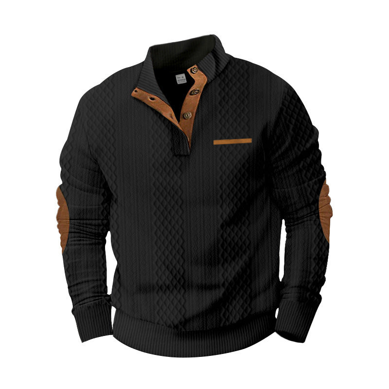 Herren Strickpullover mit modernem Kragen und strukturierter Oberfläche