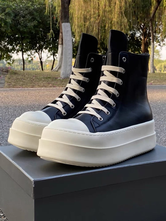 Damen Plateau-Boots mit überhöhter Gummiplattform, hohem Schaft und verstärkter Zehenkappe Shop Nory