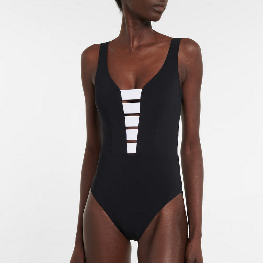 Damen Badeanzug mit modischem Off-Shoulder Design und eleganter Rüschen-Maxiröhre Shopnory