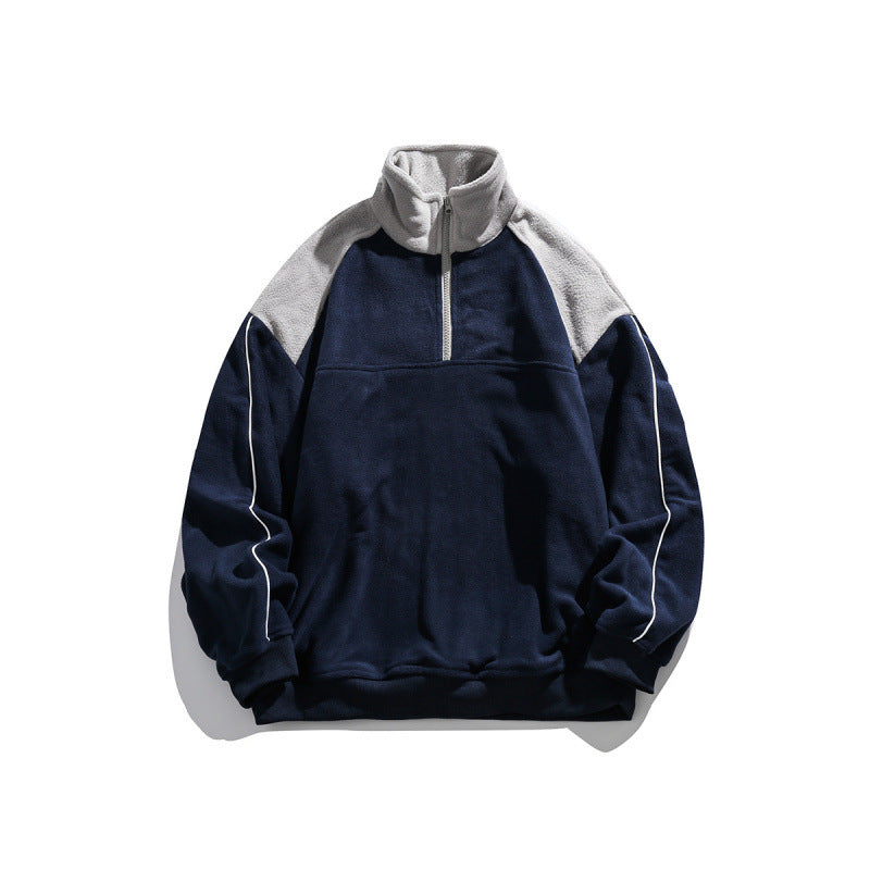 Unisex Oversize-Fleece-Halbzip-Pullover mit hohem Kragen und Raglanärmeln Shop Nory