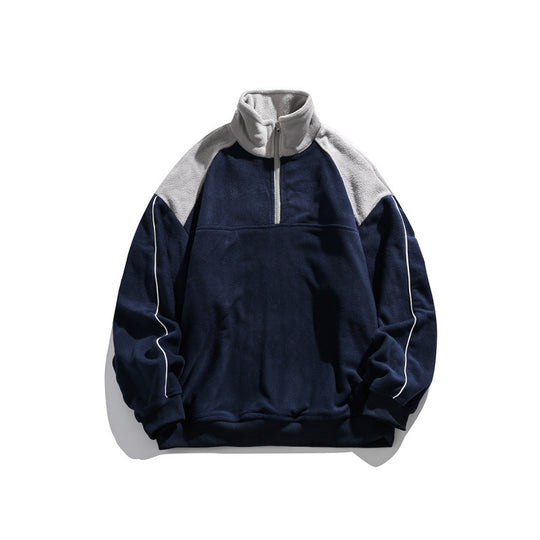 Unisex Oversize-Fleece-Halbzip-Pullover mit hohem Kragen und Raglanärmeln Shop Nory
