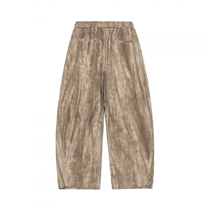 Unisex Weite Cropped-Hose mit asymmetrischen Lageinsätzen, elastischem Bund und beschichteter Struktur Shop Nory