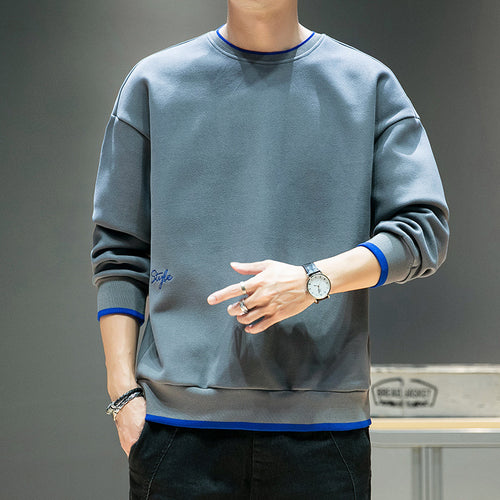 Herren Relaxed-Sweatshirt mit kontrastpaspelierten Bündchen und Clean-Rundhals Shop Nory