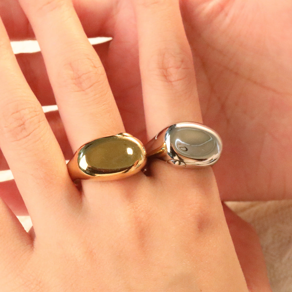 Damen modischer Ring aus hochwertigem Edelstahl mit geschwungenem Design Shop Nory