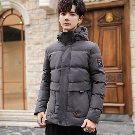 Herren gesteppte Kapuzenjacke mit Utility-Taschen und winddichter Isolierung Shop Nory