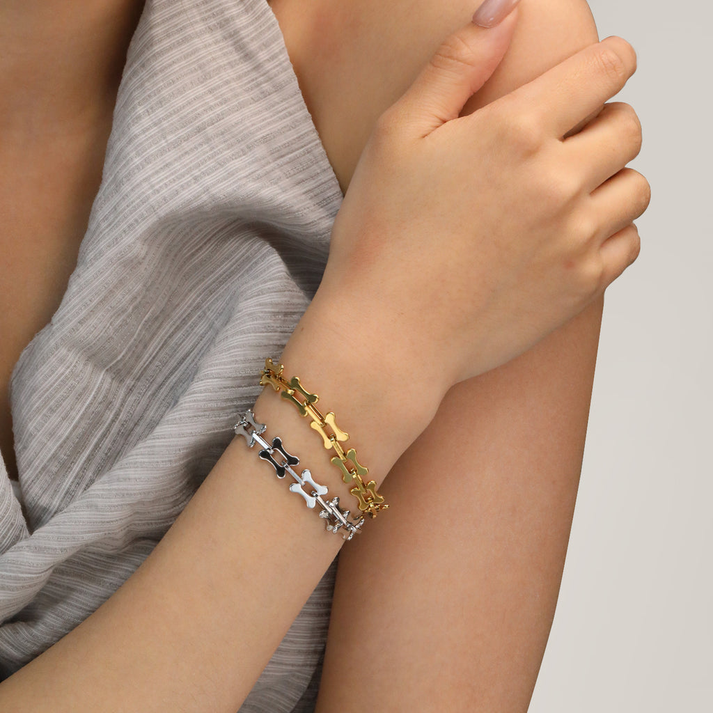 Damen Edelstahl Armband im Knochen-Design Shop Nory