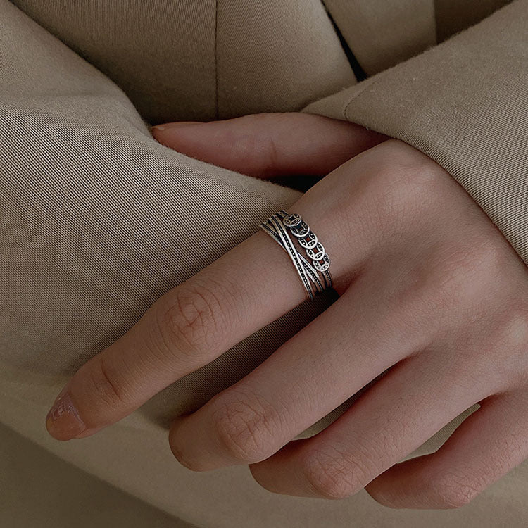 Damen filigraner Ring mit kunstvoller Wellenstruktur Shop Nory