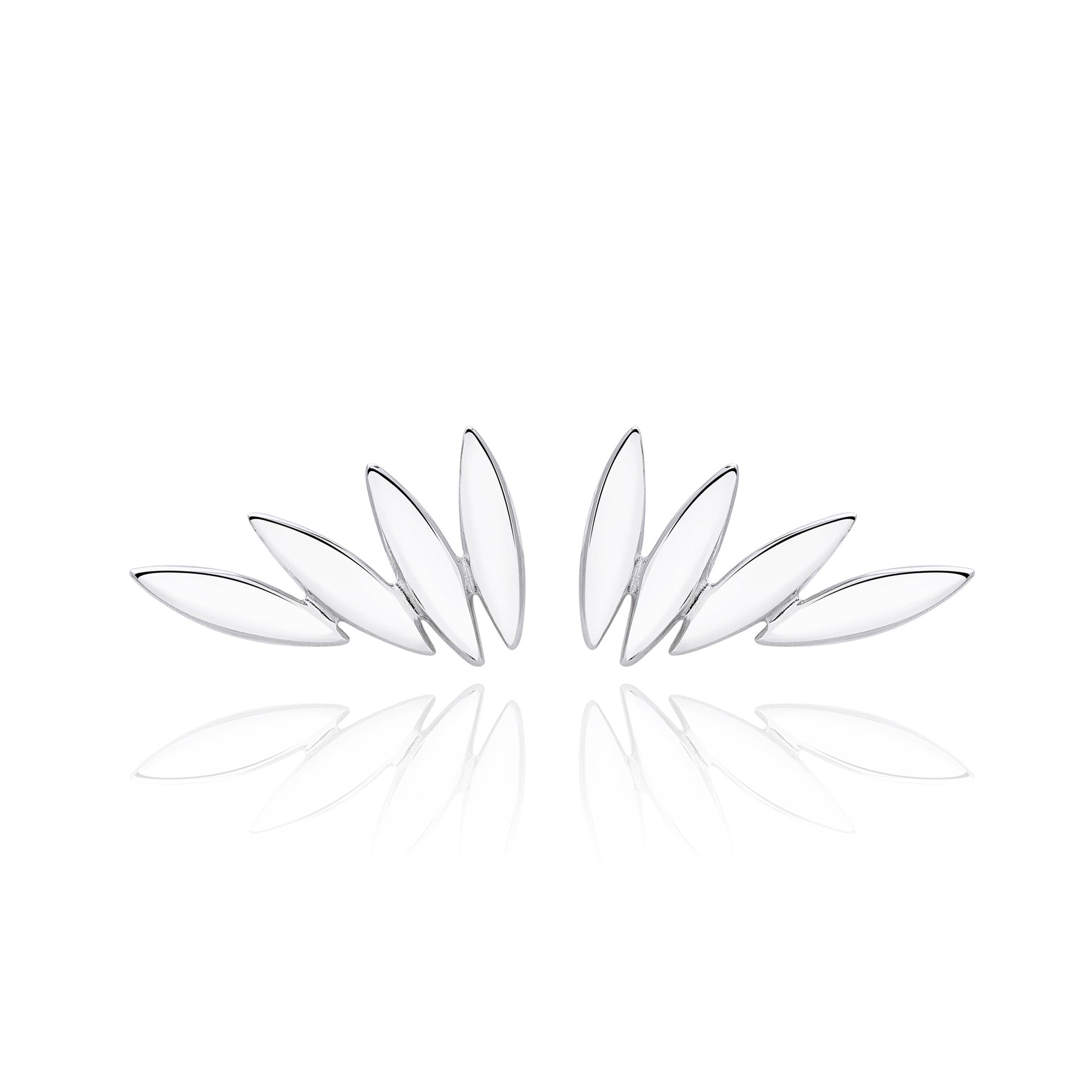 Damen Ohrstecker im kreativen Blattdesign aus 925 Sterling Silber Shop Nory