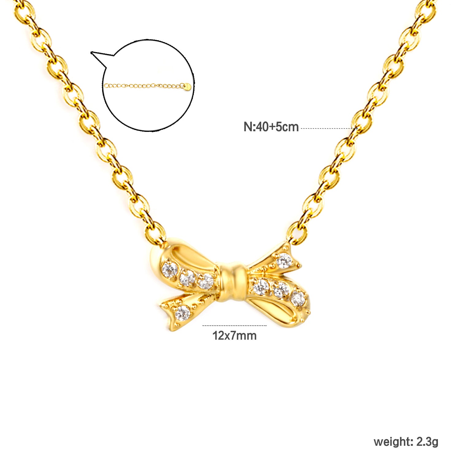 Damen Halskette mit funkelndem Schleifenanhänger aus hochwertigem Edelstahl Shop Nory
