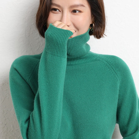 Damen Schlanker Rollkragenpullover aus feinem Strick mit Raglanärmeln Shop Nory