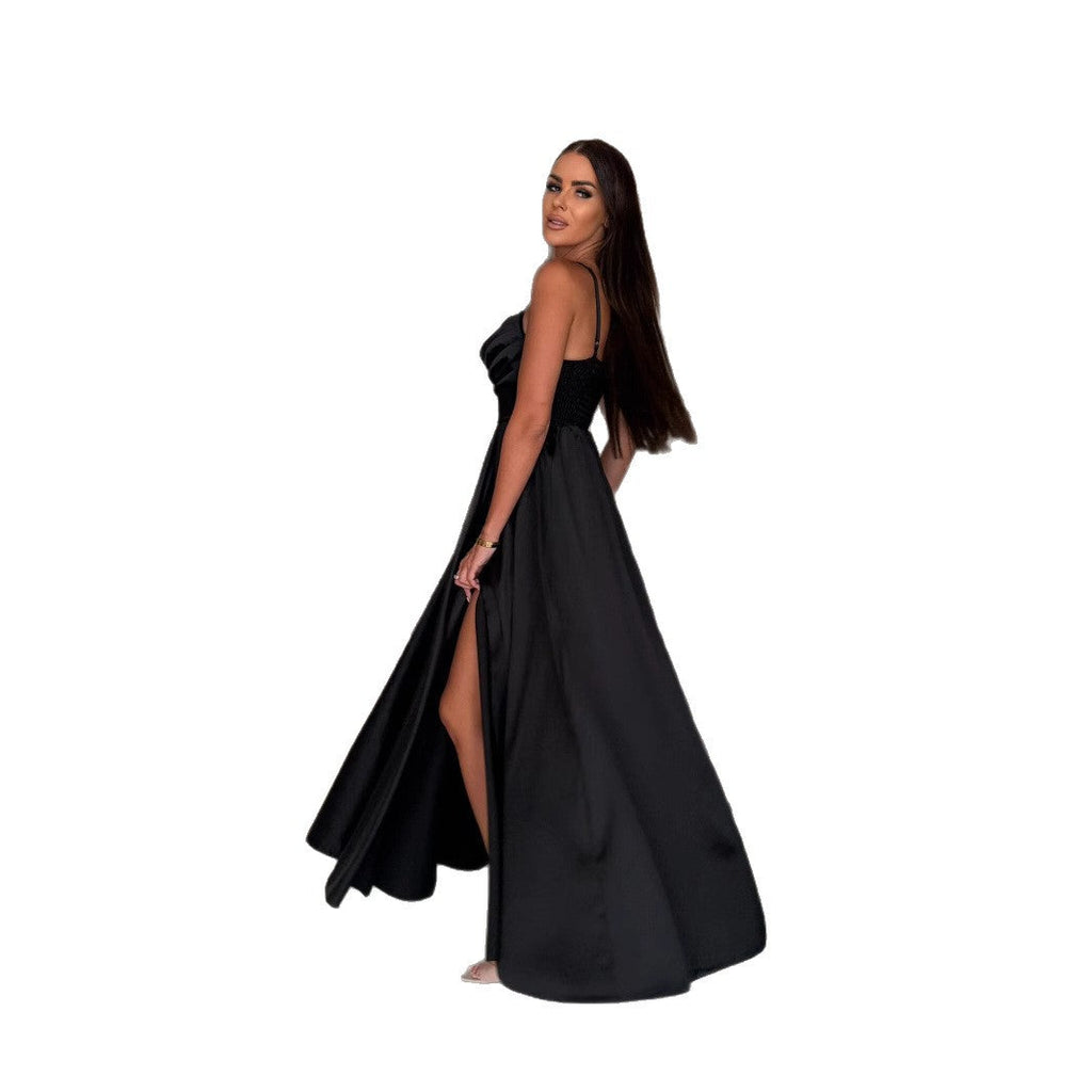 Damen Maxikleid mit geflochtenem Oberteil und offenem Rücken Shopnory