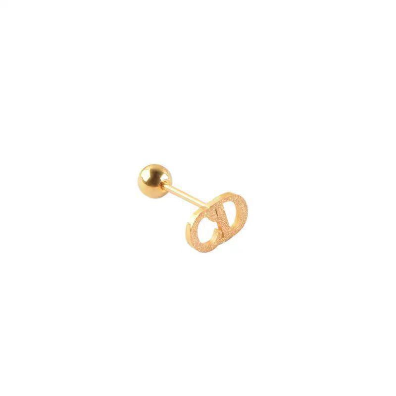 Damen elegante goldene Logo Steckerohrringe Shop Nory