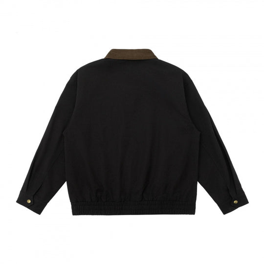 Unisex Kastenförmige Utility-Jacke mit Cordkragen, aufgesetzten Pattentaschen und elastischem Saum Shop Nory