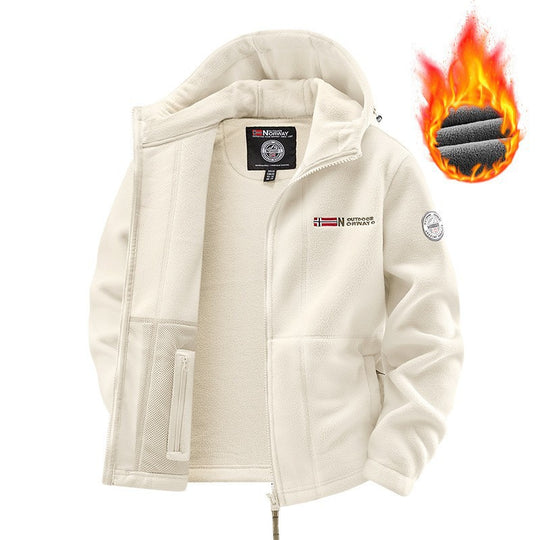 Damen Kapuzen-Fleecejacke mit Teddyfutter und durchgehendem Reißverschluss Shop Nory