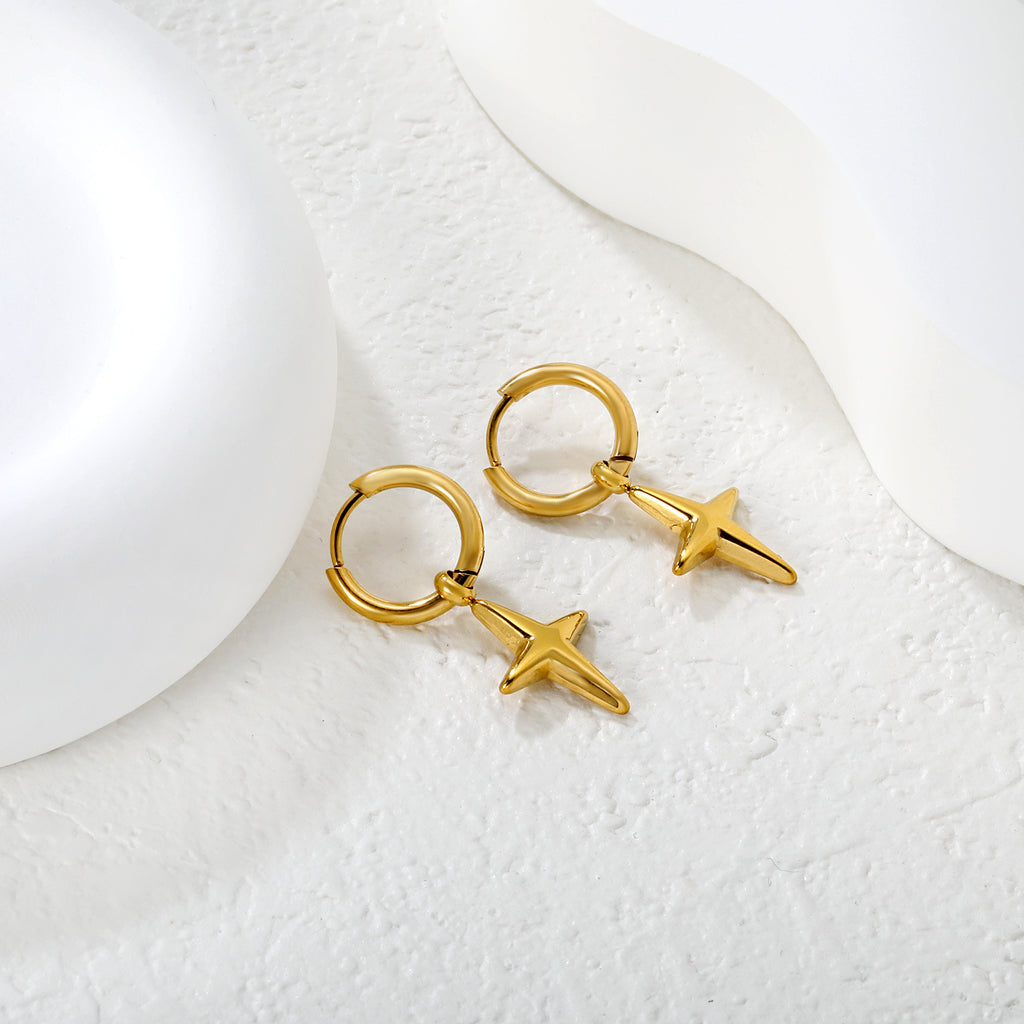 Damen Hängende Ohrringe mit sternförmigem Anhänger aus hochwertigem Edelstahl Shop Nory