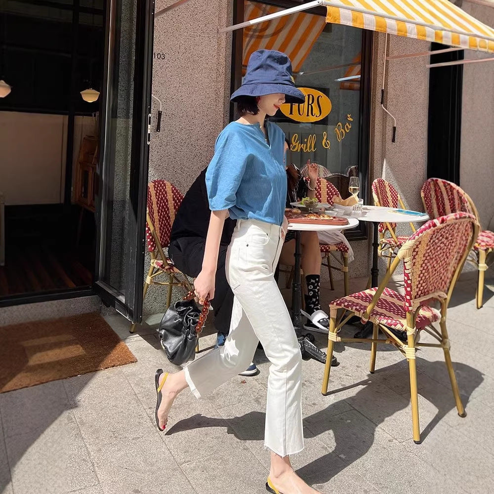 Damen Modische und lässige Baumwollbluse Shop Nory