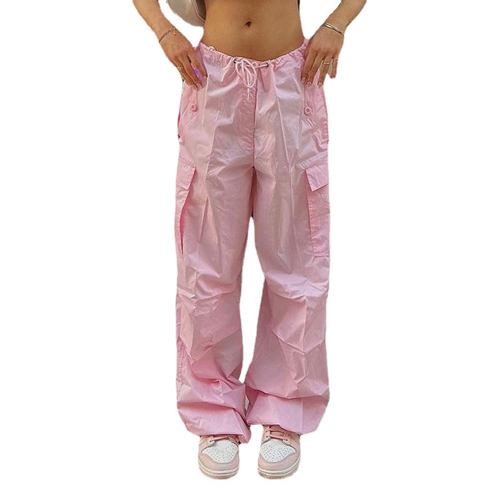 Damen Cargo-Hose mit elastischem Bund und seitlichen Taschen